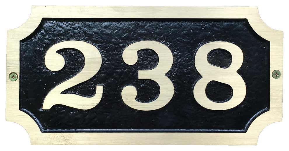 Address Plaque Solid Brass William House Sign, Bold Font