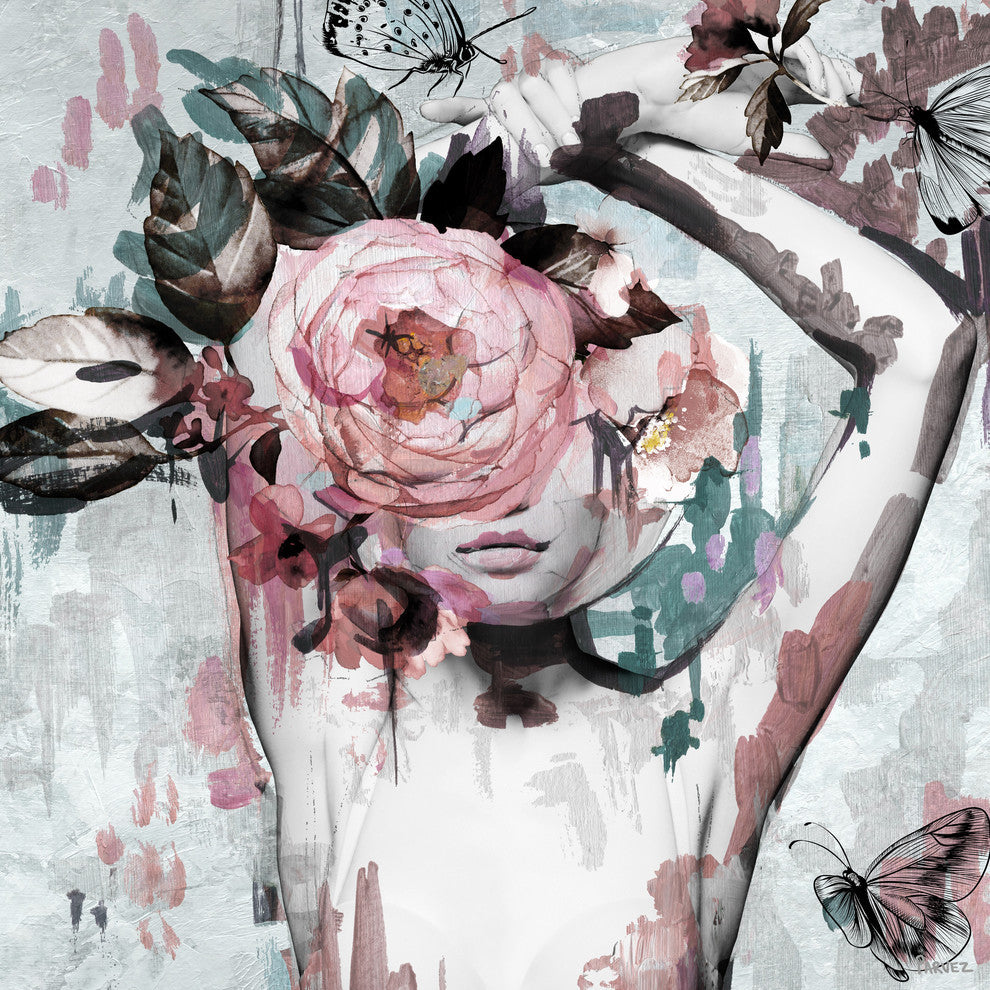 "Floral Crown Beauty II" Painting Print on Wrapped Canvas, 12"x12"