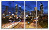 "Atlanta Skyline Twilight Blue Hour" Canvas Print, 4 Panels