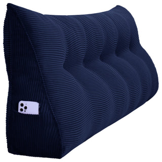 Wedge Pillow, Headboard Cushion, Reading Pillow, Dark Blue, 59x20x8