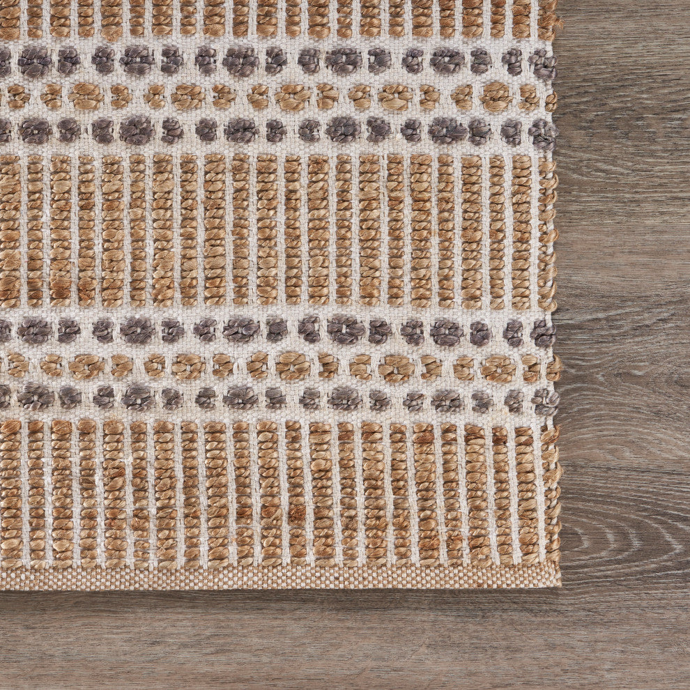 Delightfully Detailed Organic Jute Area Rug, 9' x 12'