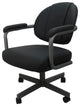 M-70 Caster Swivel Tilt Kitchen Chair with Wheels, Black Vinyl - Gray