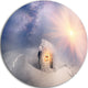 House Of Rescuers Hoverla, Landscape Photo Round Wall Art, 38"