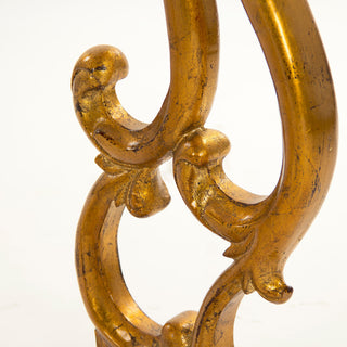 Emeline Console, Off-White Top, Gold Leaf Base