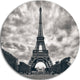 Eiffel Tower Under Dramatic Sky, Skyscape Photo Disc Metal Artwork, 11"