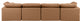 Indulge Upholstered Modular Sofa, Cognac, 4-Piece: 2 Armless Chair, 2 Corner Chair, Fiber Stuffed Vegan Leather