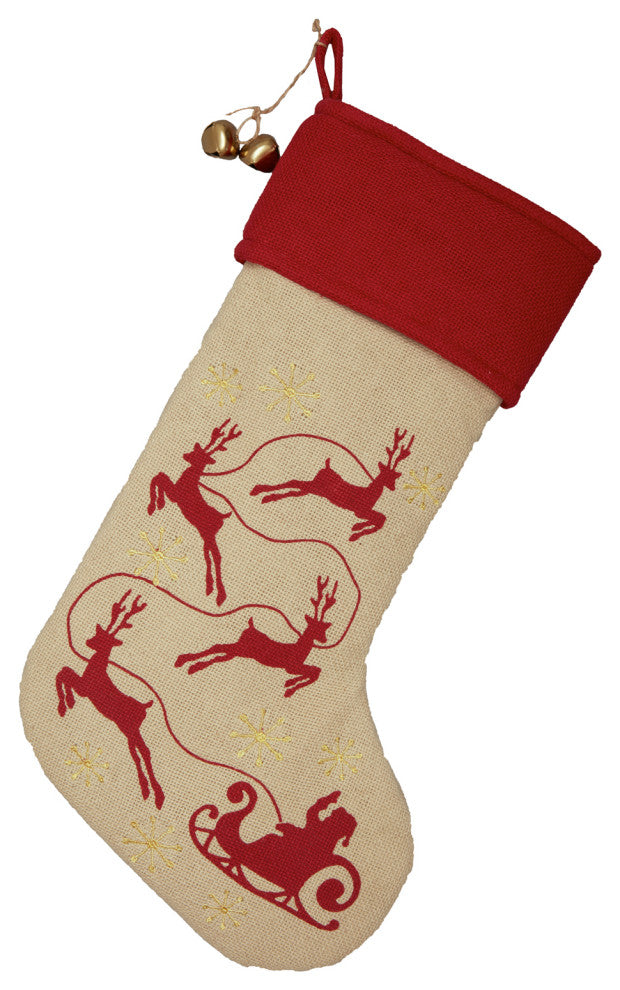 Burlap Santa Stocking, 12x20
