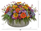 18" Mixed Floral Artificial Plant, Gray Garden Planter