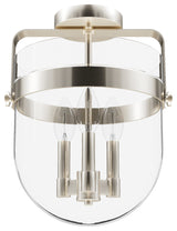 Karloff Alturas Gold, Clear Glass 3 Light Flush Mount Ceiling Light