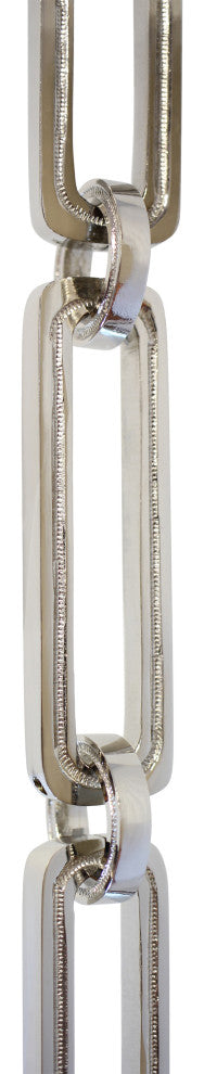 Brass Rectangle Chandelier Chain, Various Finishes, Polished Nickel, H80