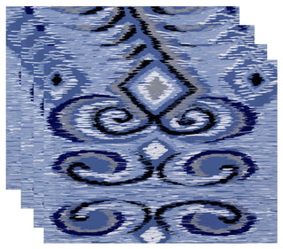 Ikat'S Meow Geometric Print Placement, Dust, Set of 4