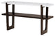 TATEUS Narrow Console Table with Marble-Effect Top for Entryway and Living Room, Espresso