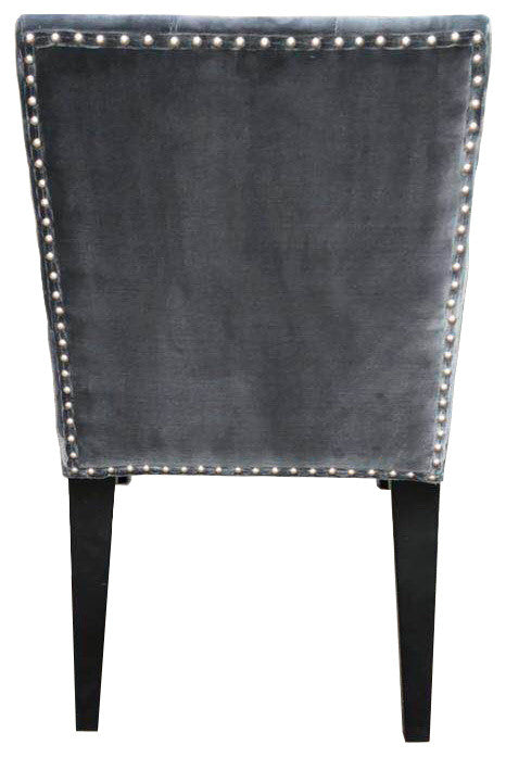 Florence Dining Chair, Set of 2, Gray Velvet
