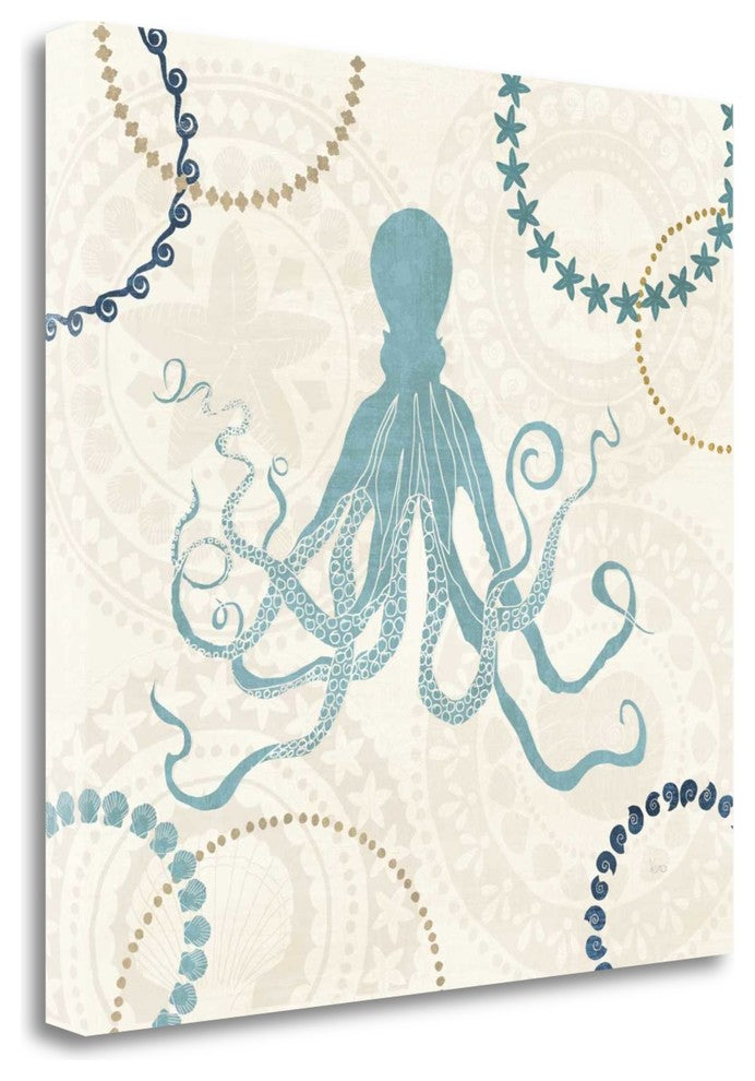 "Undersea Blue I" By Veronique Charron, Giclee Print on Gallery Wrap Canvas