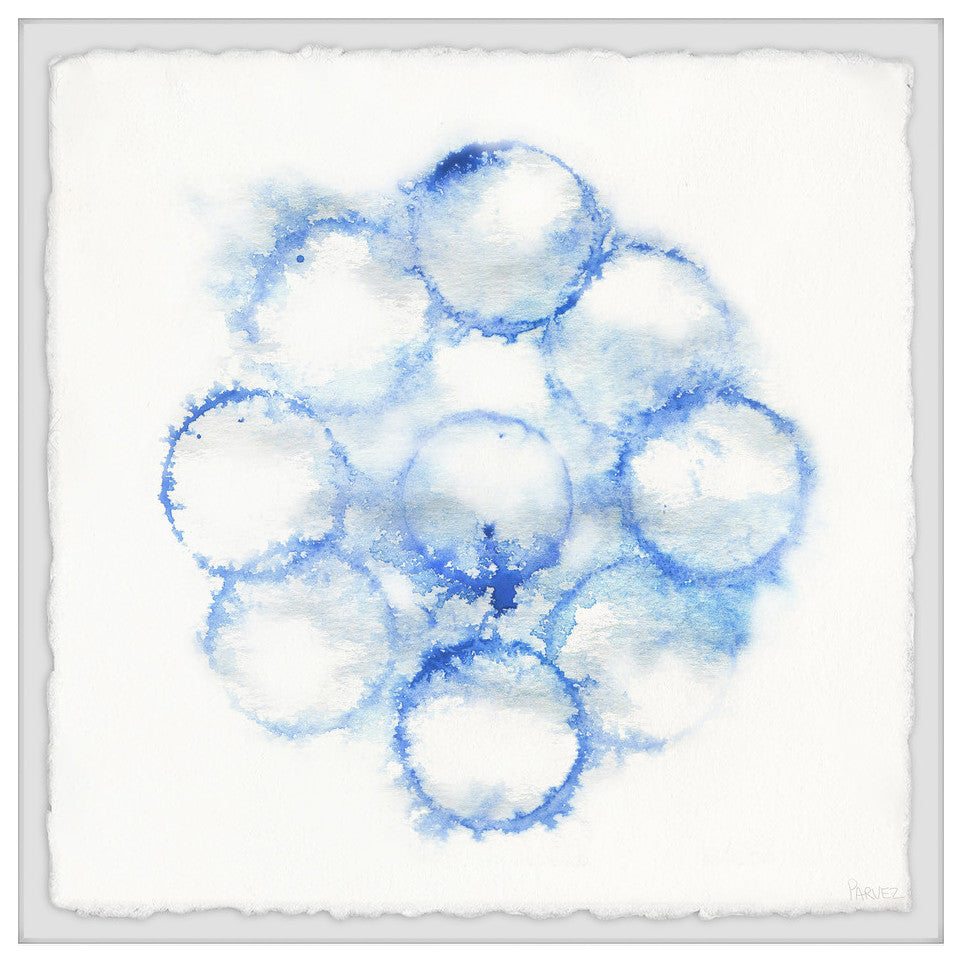 "Blue Fire Rings" Framed Painting Print, 12"x12"