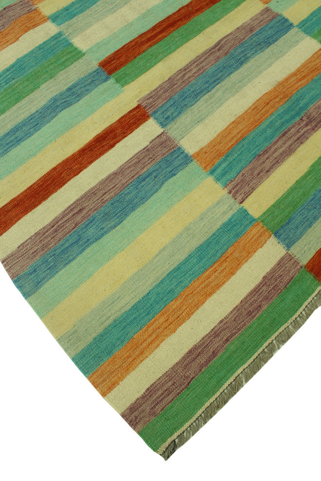 Winchester Kilim Mannan Orange/Beige Rug, 5'7x7'7