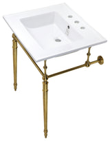 Kingston Brass KVPB25227-E-SET Edwardian 25"W Console Sink Set - White /