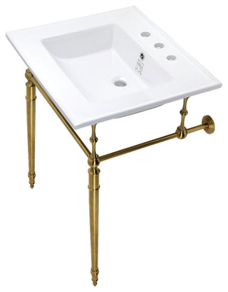 Kingston Brass KVPB25227-E-SET Edwardian 25"W Console Sink Set - White /