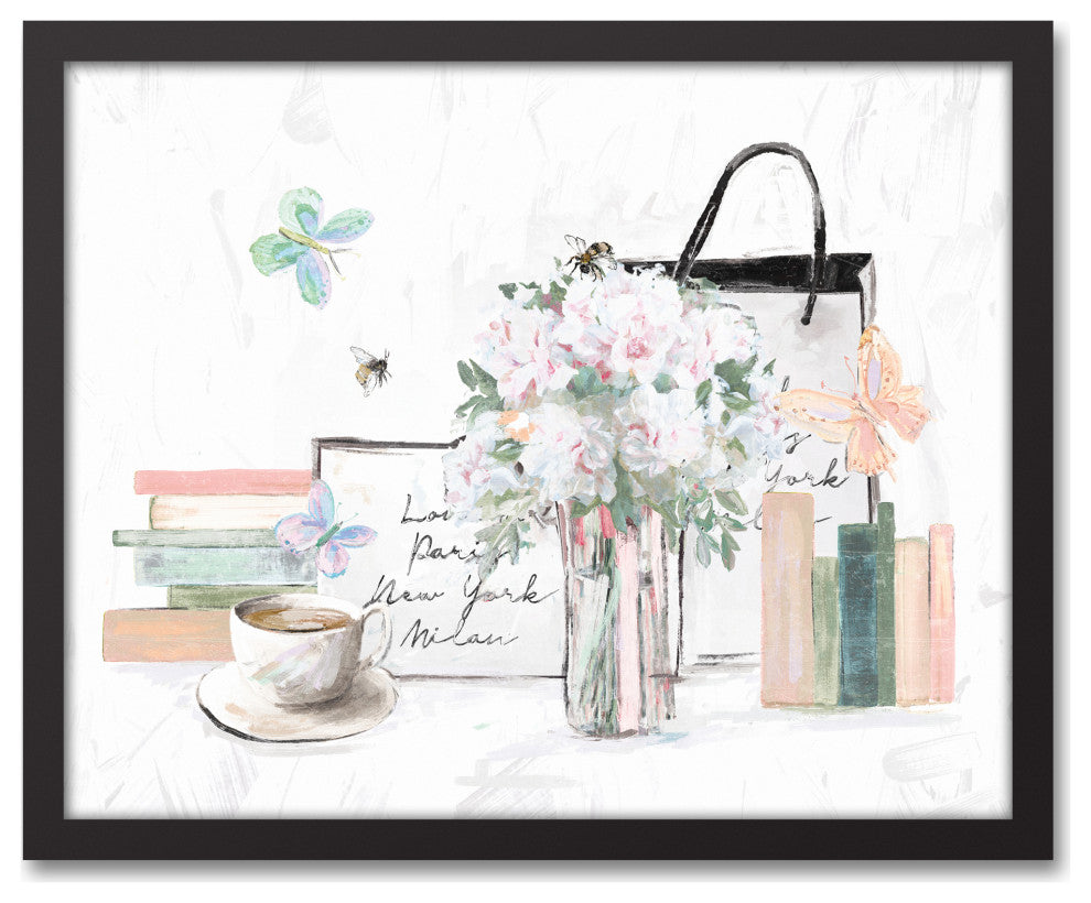 Fashion Still Life 16"x20" Black Framed Canvas