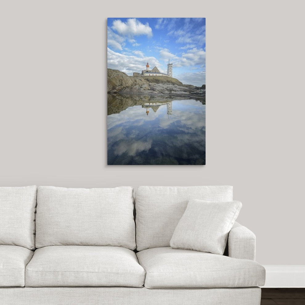 "Bretagne, miroir de la Pointe Saint Mathieu" Wrapped Canvas Art Print, 24"x3...