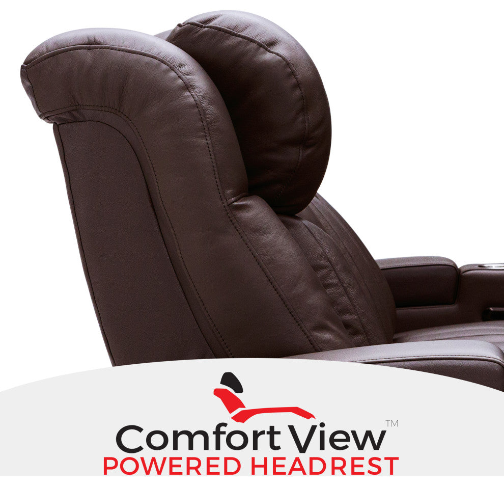 Seatcraft Athenian Home Theater Seating, Brown, Row of 4 With Loveseat