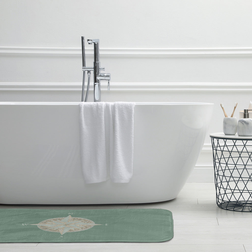 34" x 21" Compass Bathmat, Sage