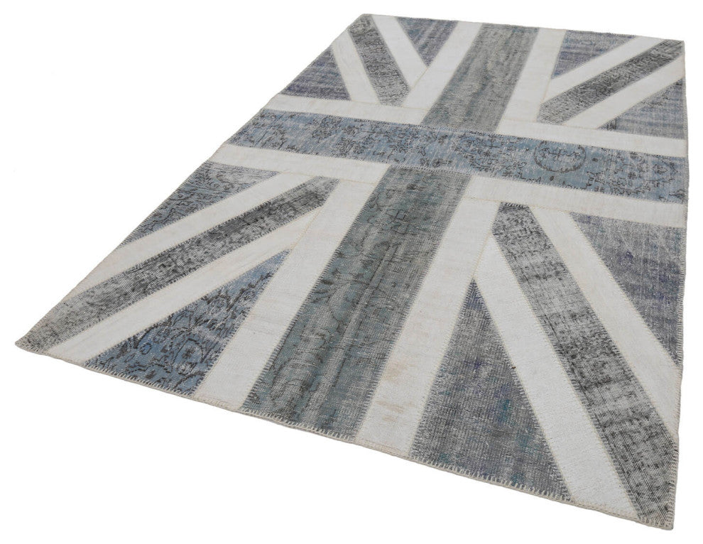 Rug N Carpet - Handmade Oriental 6' 7'' x 9' 10'' Flag Patchwork Rug