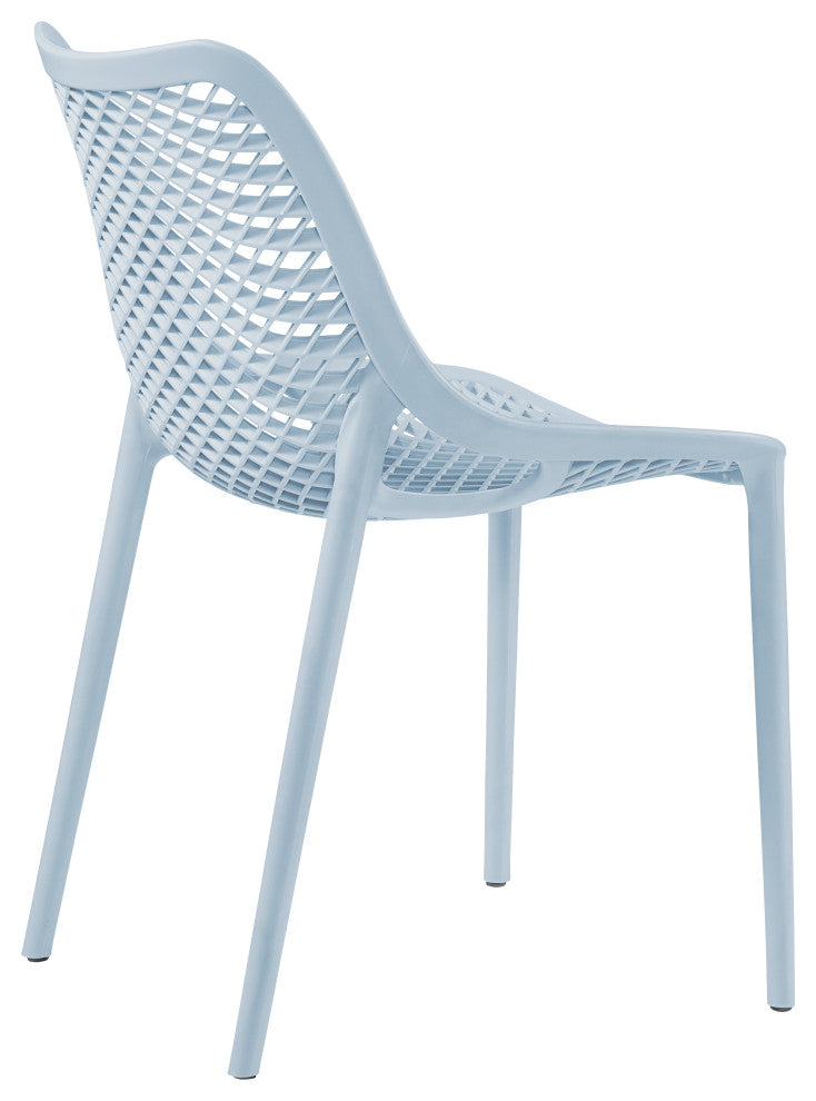 Mykonos Outdoor Patio Dining Chair (Set of 4), Sky Blue, Armless