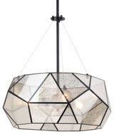 Vaxcel Lighting P0393 Euclid 20"W 3 Light Faceted Glass Pendant - Black