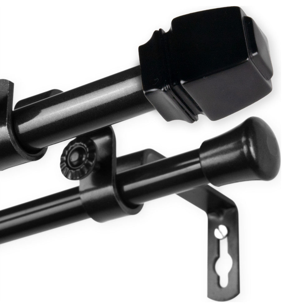 Nona 5/8" Double Curtain Rod Black