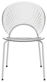 Opulent Plastic Dining Side Chair, Chrome Base Set of 4, Clear