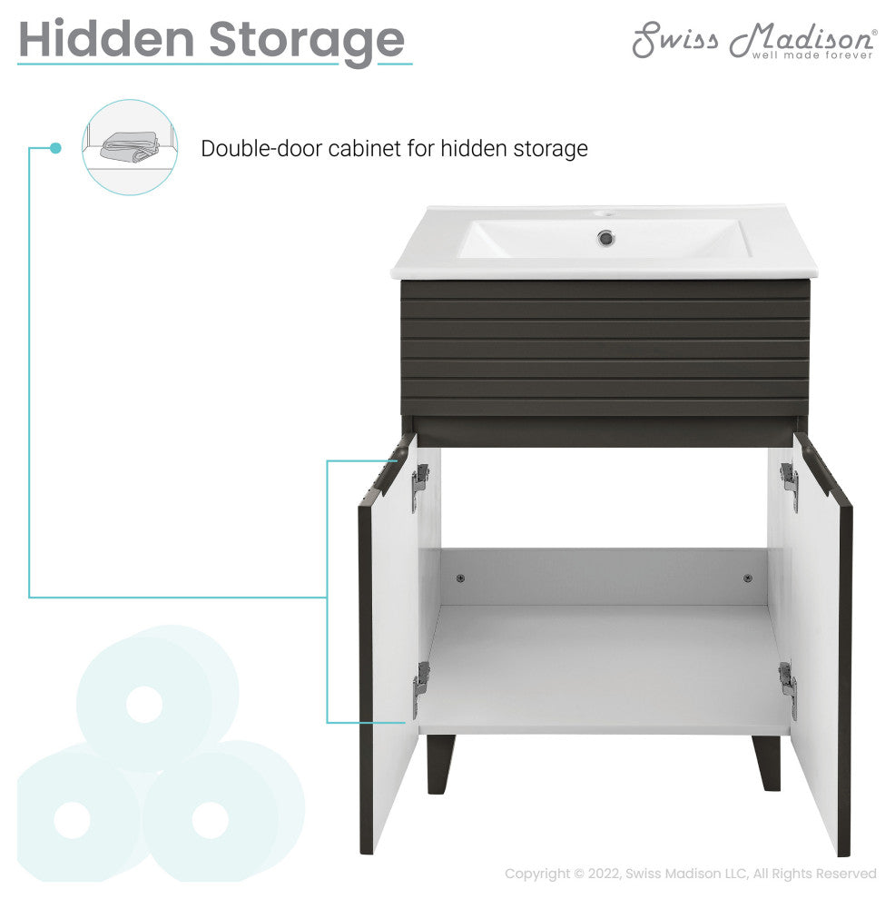 Bernay 24" Bathroom Vanity, Cedar Gray