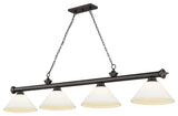 Zlite 2306-4BRZ-AMO14 4-Light Billiard, Matte Opal