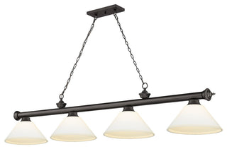 Zlite 2306-4BRZ-AMO14 4-Light Billiard, Matte Opal