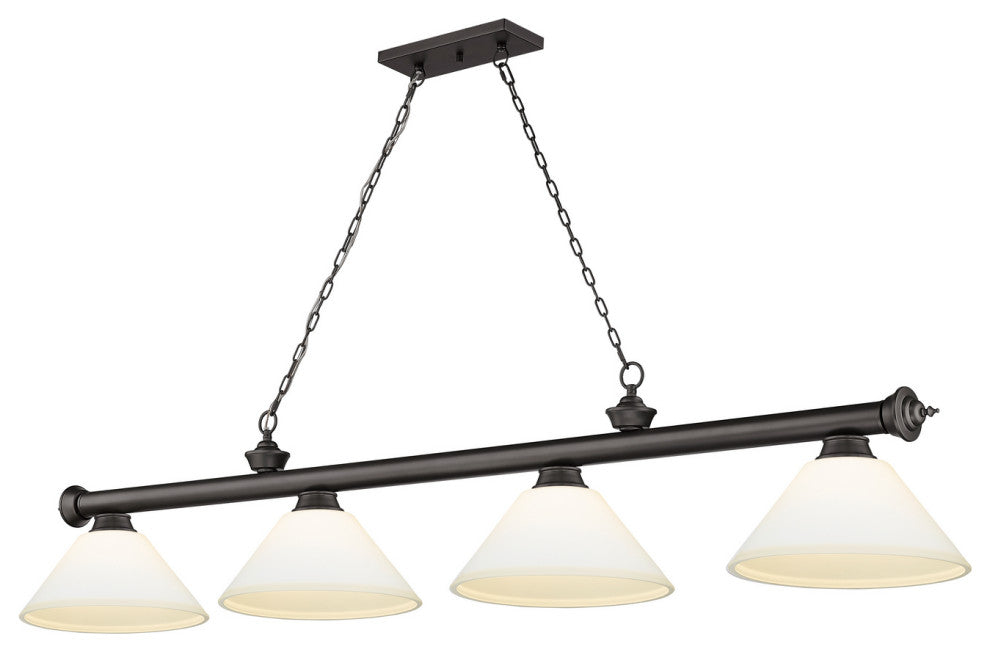 Zlite 2306-4BRZ-AMO14 4-Light Billiard, Matte Opal