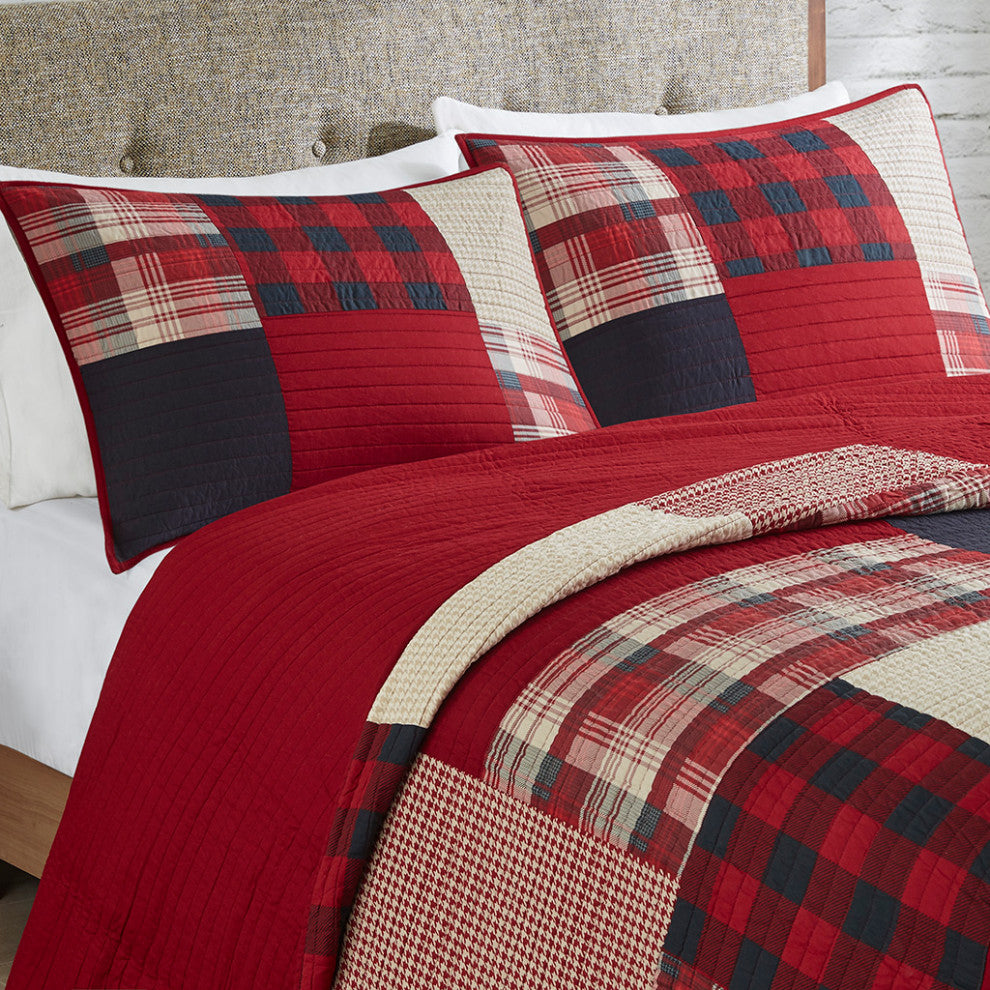 Woolrich Sunset Oversized Cotton Coverlet Mini Set, Red