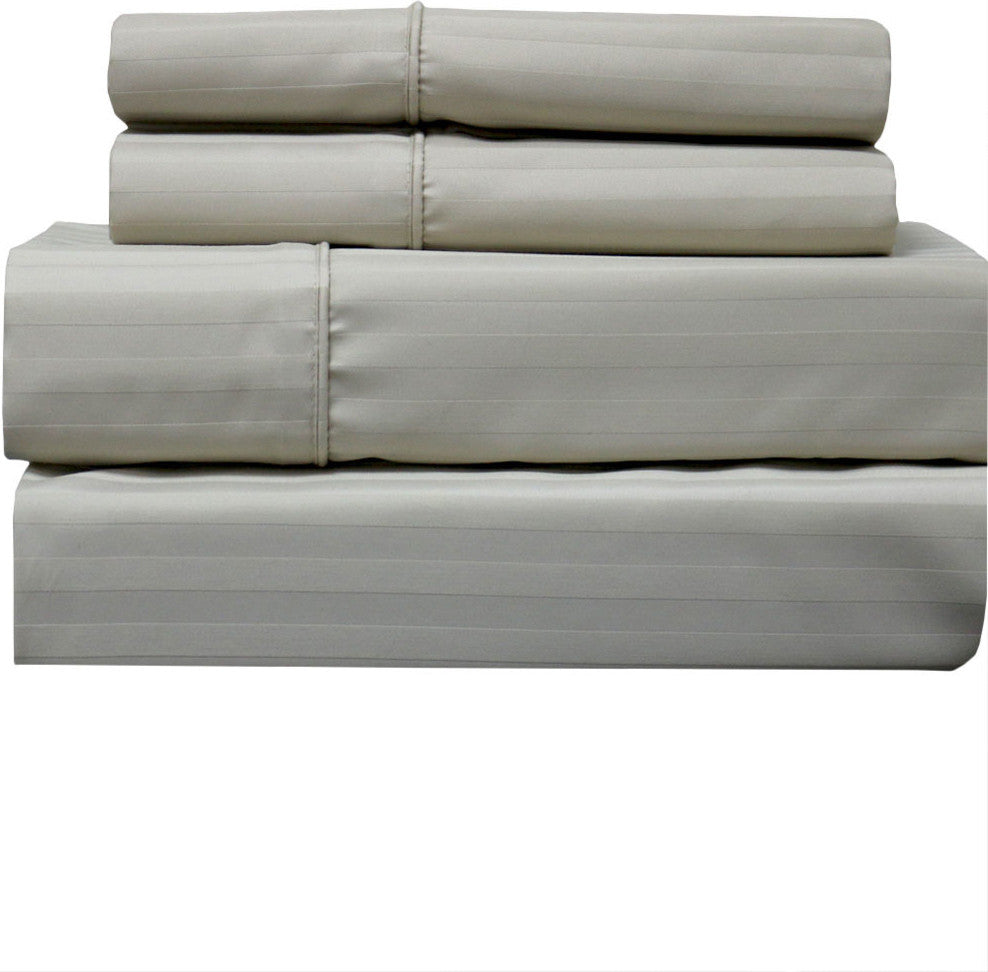 650 TC Stripe Split California King Sheet Set, Sage