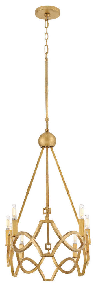 Hinkley Leona Medium Eight Light Linear, Distressed Brass