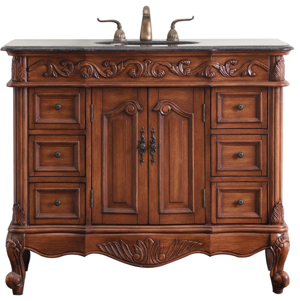 42" Single Bathroom Vanity Set, Teak