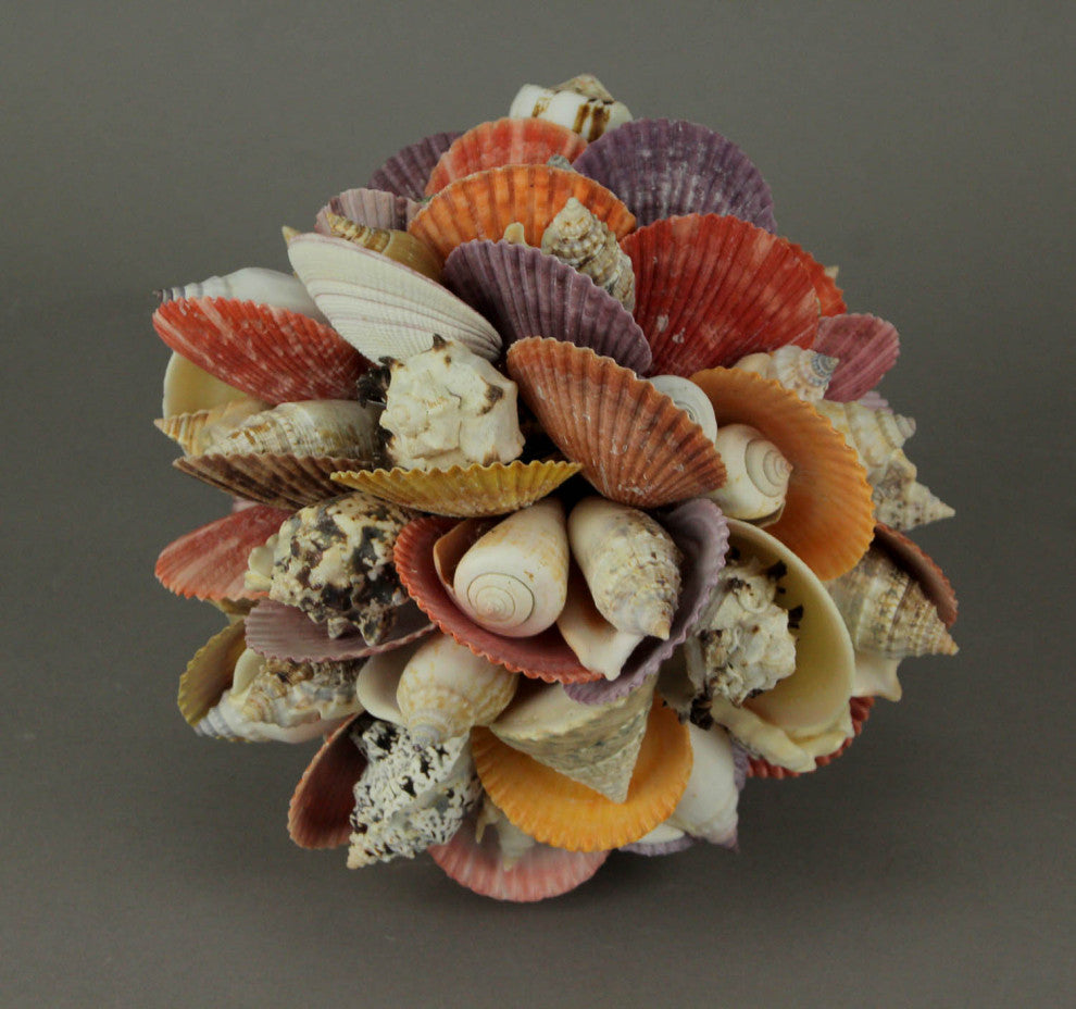 Mixed Seashells Decor Ball Figurine 7.5 inch