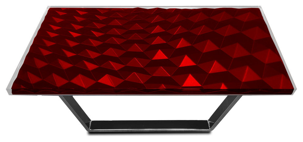 Modern Triangles Coffee Table, Red, W: 31.5"?, 80cm X L: 63.0"?, 160cm