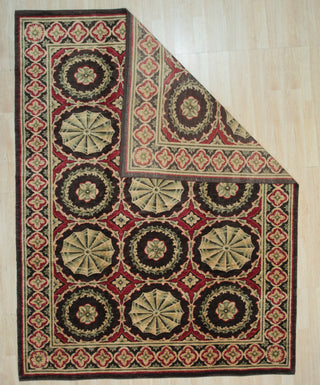 Handwoven Wool Red Transitional Floral Spanish Style Rug, 9'2 X 11'9