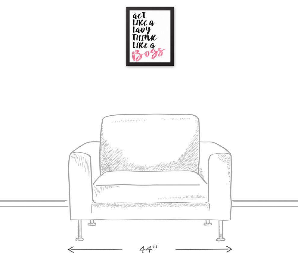Act Like a Lady, Think Like a Boss 11x14 Black Framed Canvas