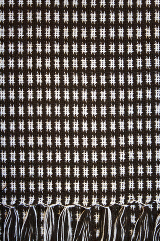 Homespun Fringed 100% Cotton Tablecloth, Chocolate, 70" Round