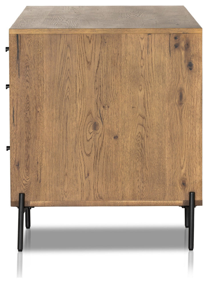 Eaton Executive Desk Amber Oak Resin, Dark Gunmetal