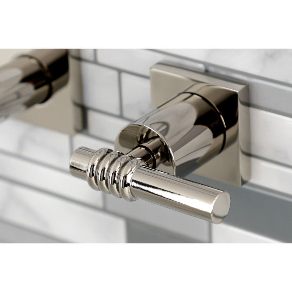 Kingston Brass KS6126ML Two-Handle Wall Mount Bathroom Faucet, Polished Nickel