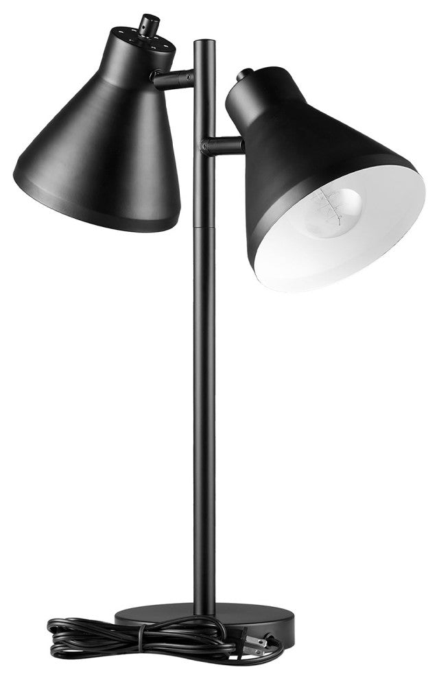 Novogratz x Globe Derek 18" Matte Black 2-Light Desk Lamp