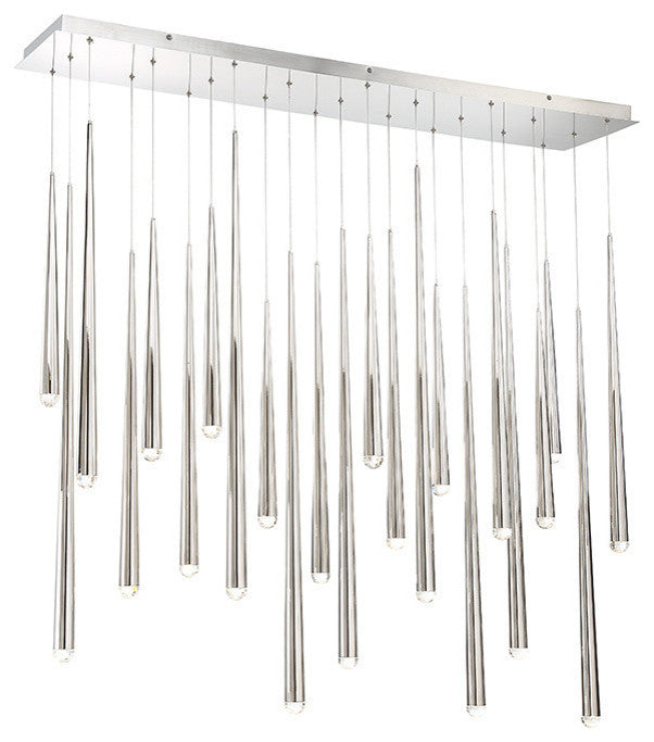 Modern Forms Cascade LED 23-Light Linear Chandelier in Polished Nickel