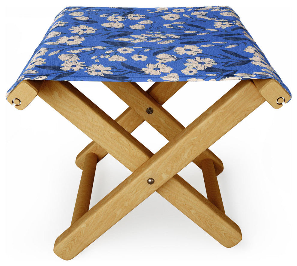 Schatzi Brown Penelope Floral Bluebell Folding Stool