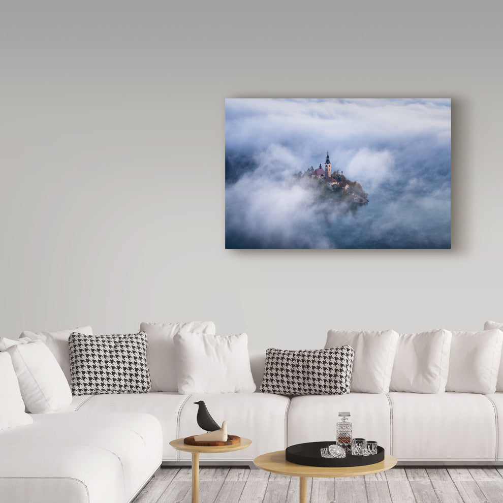 Daniel F 'The Church In Heaven' Canvas Art, 24"x16"